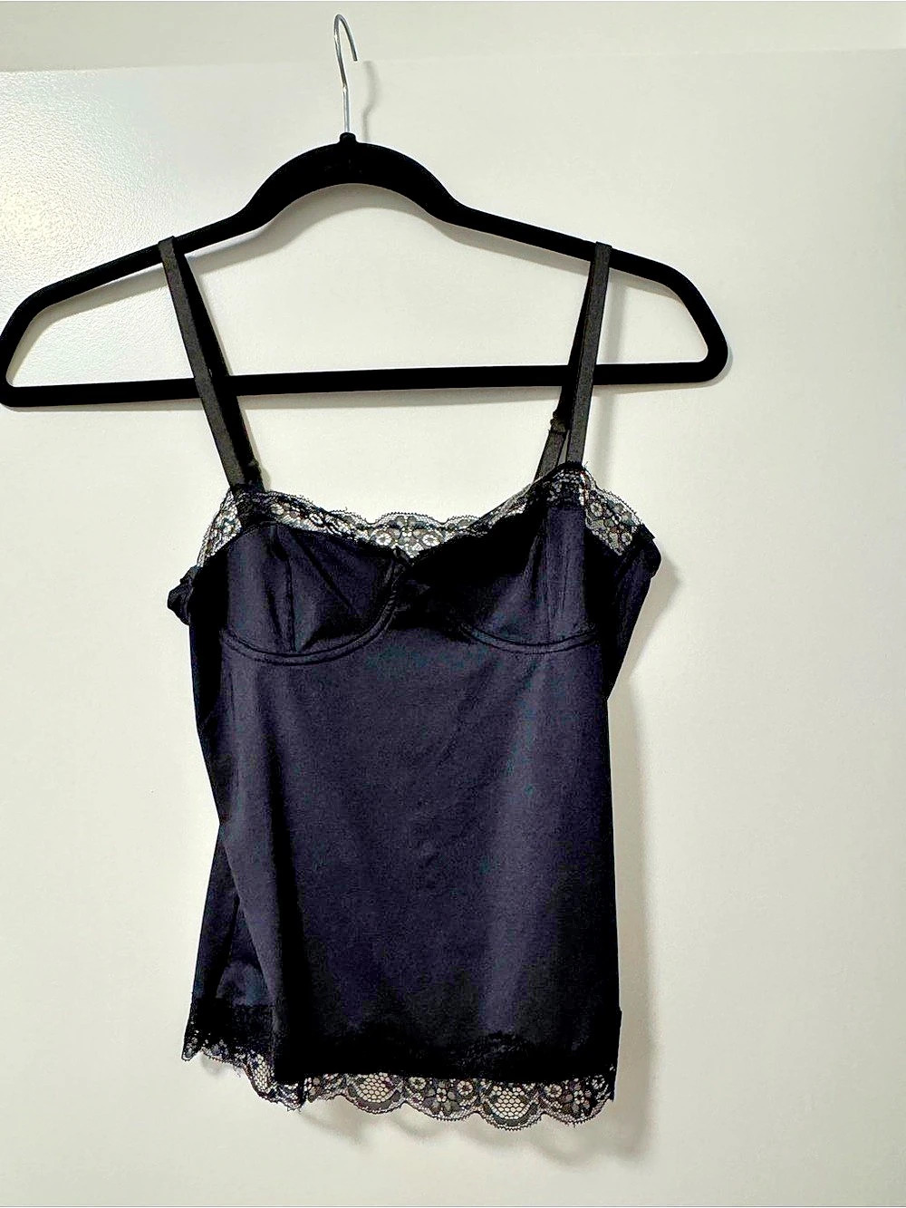 Black Lace Trim Chemise Like New Revolve